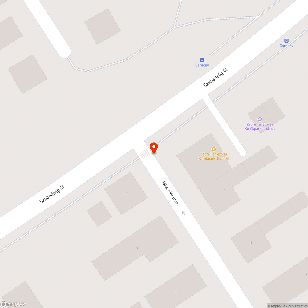 Kátyú a 7-es főút Jókai Mór utca kereszteződésénél bejelentés helye