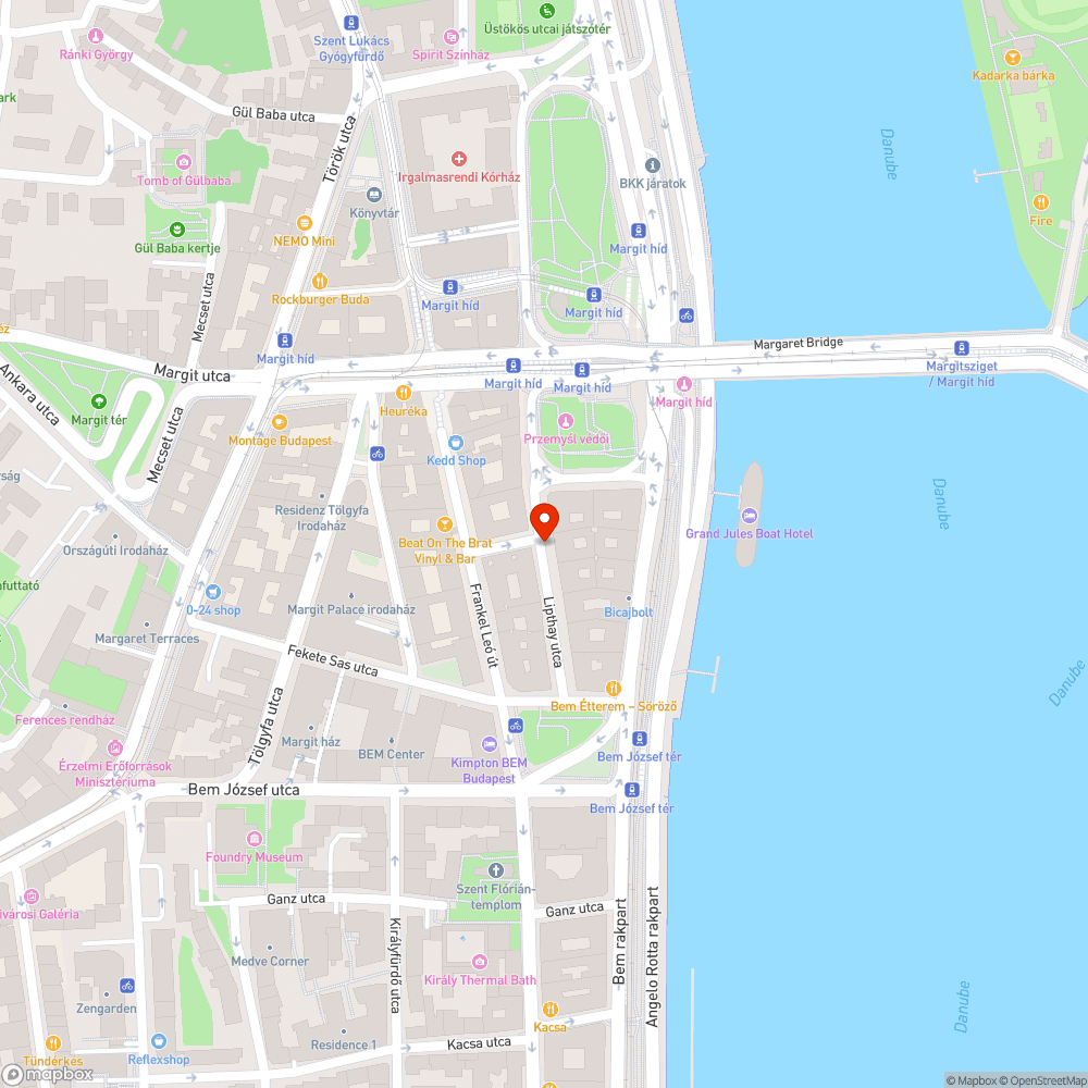 Ellenirányú kerékpározhatóság a II. kerületi Lipthay utcában bejelentés helye