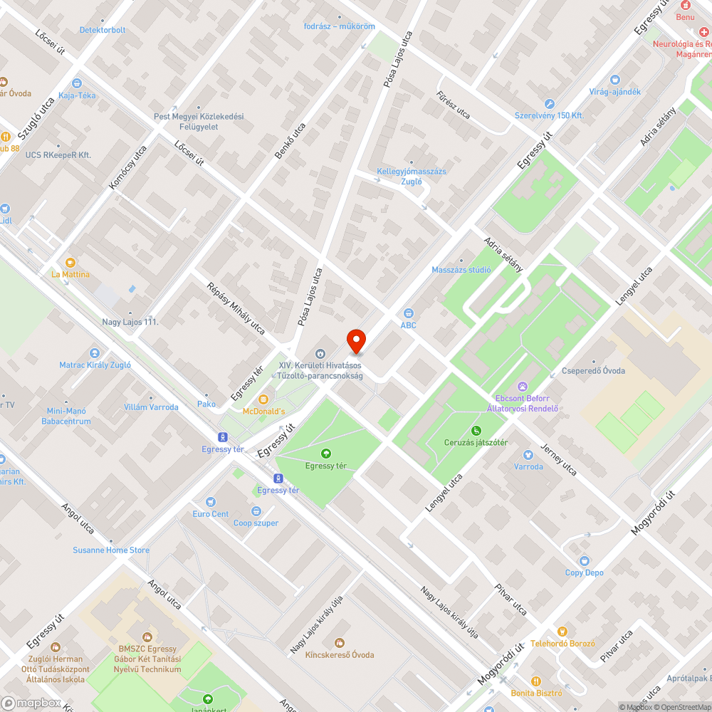 Megrongálódott oszlop bejelentés helye