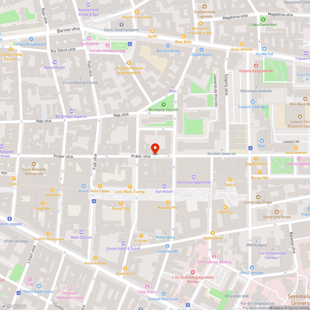 Práter utca szemét bejelentés helye