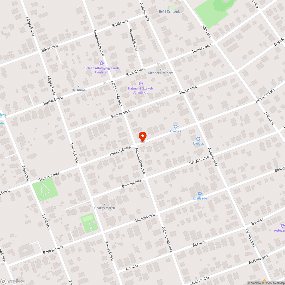 Betonozó utca teljes hosszában tele van kátyúkkal bejelentés helye