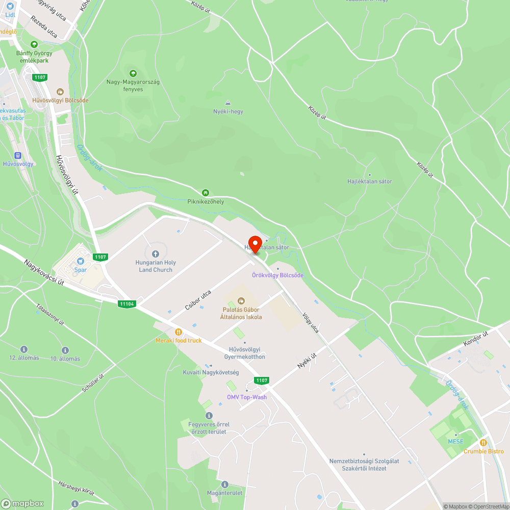 Kátyúk bejelentés helye