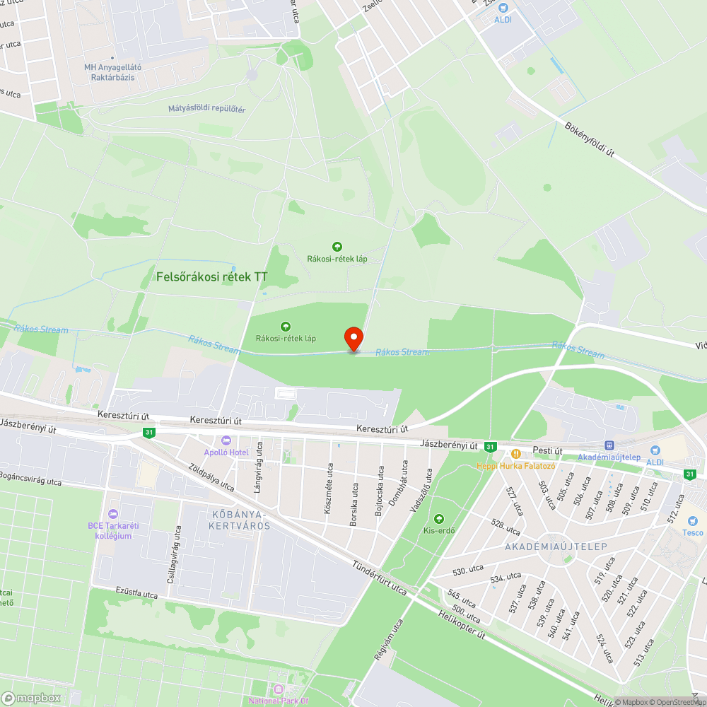 Rákos-patak szemétsávjai bejelentés helye