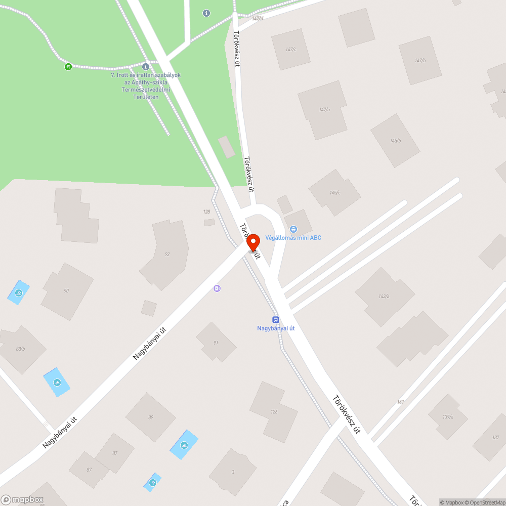 Beszakadt csatornafedő bejelentés helye