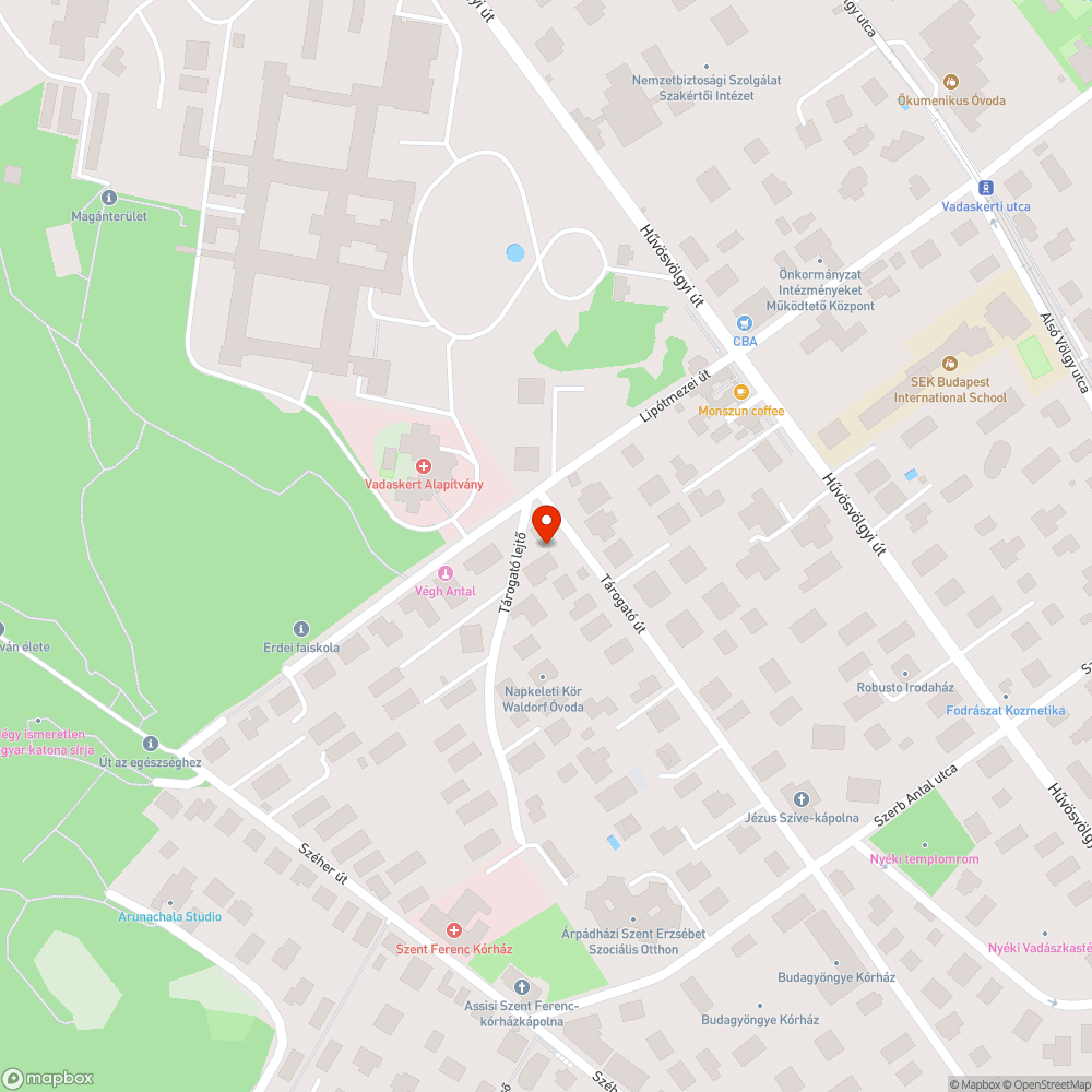 Aszfaltozás hiánya a Lipótmezei-Tárogató sarkán a járdán bejelentés helye