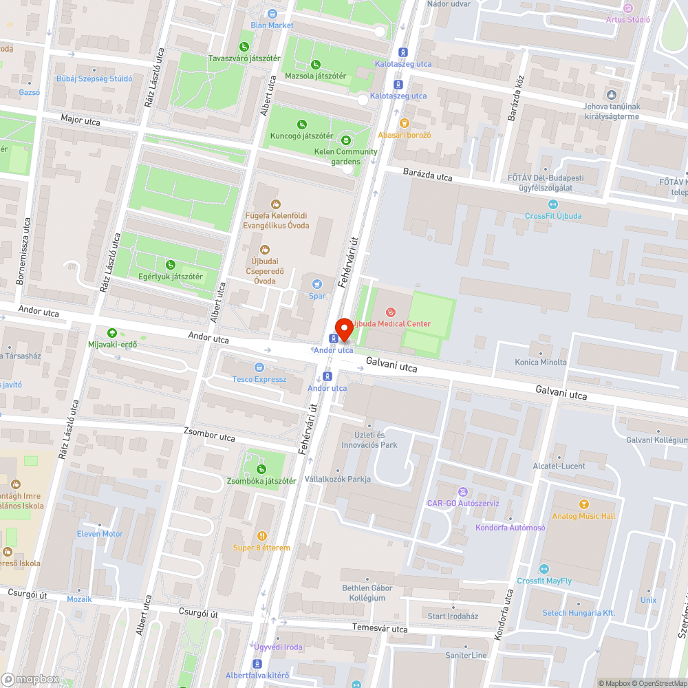 Kátyú a síneknél bejelentés helye