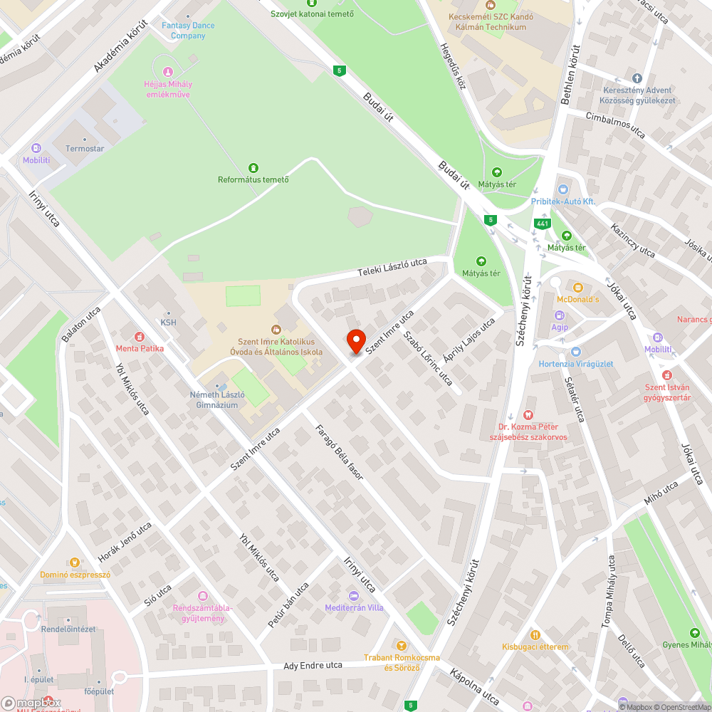 Javítandó közlekedési táblák a Szent Imre iskolánál bejelentés helye