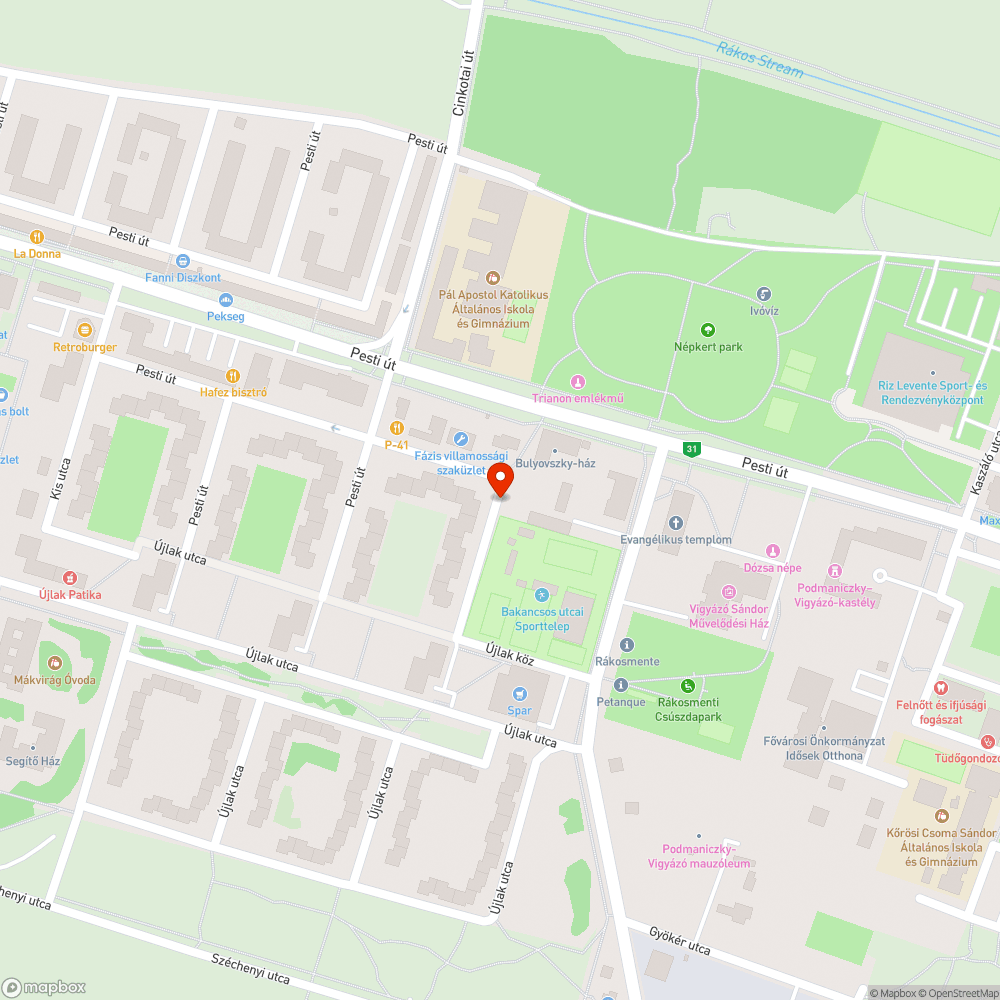 Tűzeset utáni romhalmaz bejelentés helye