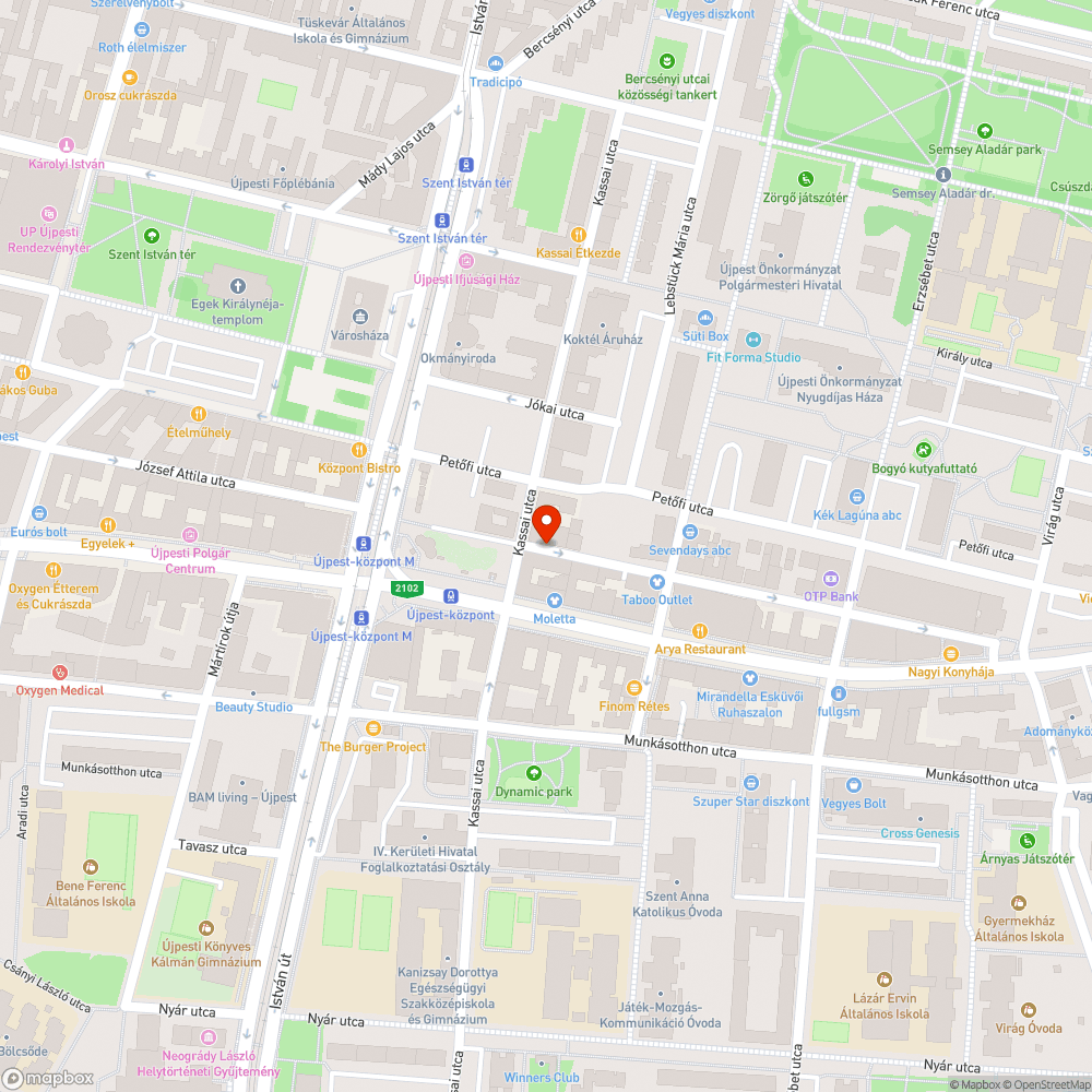 Hiányzó fák bejelentés helye