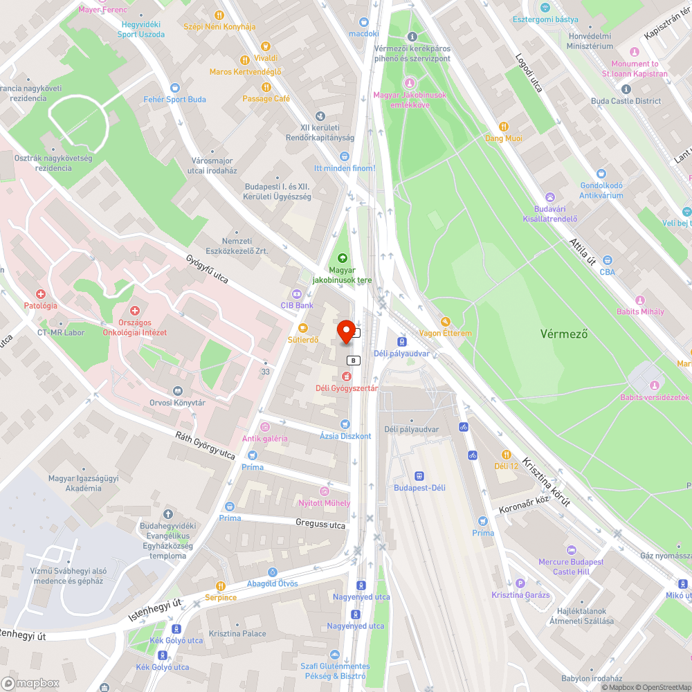 Kiszedett poller az Alkotás utcában bejelentés helye