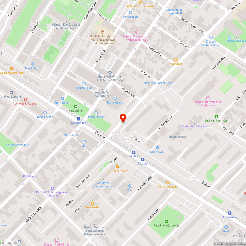 Megrongált pad bejelentés helye