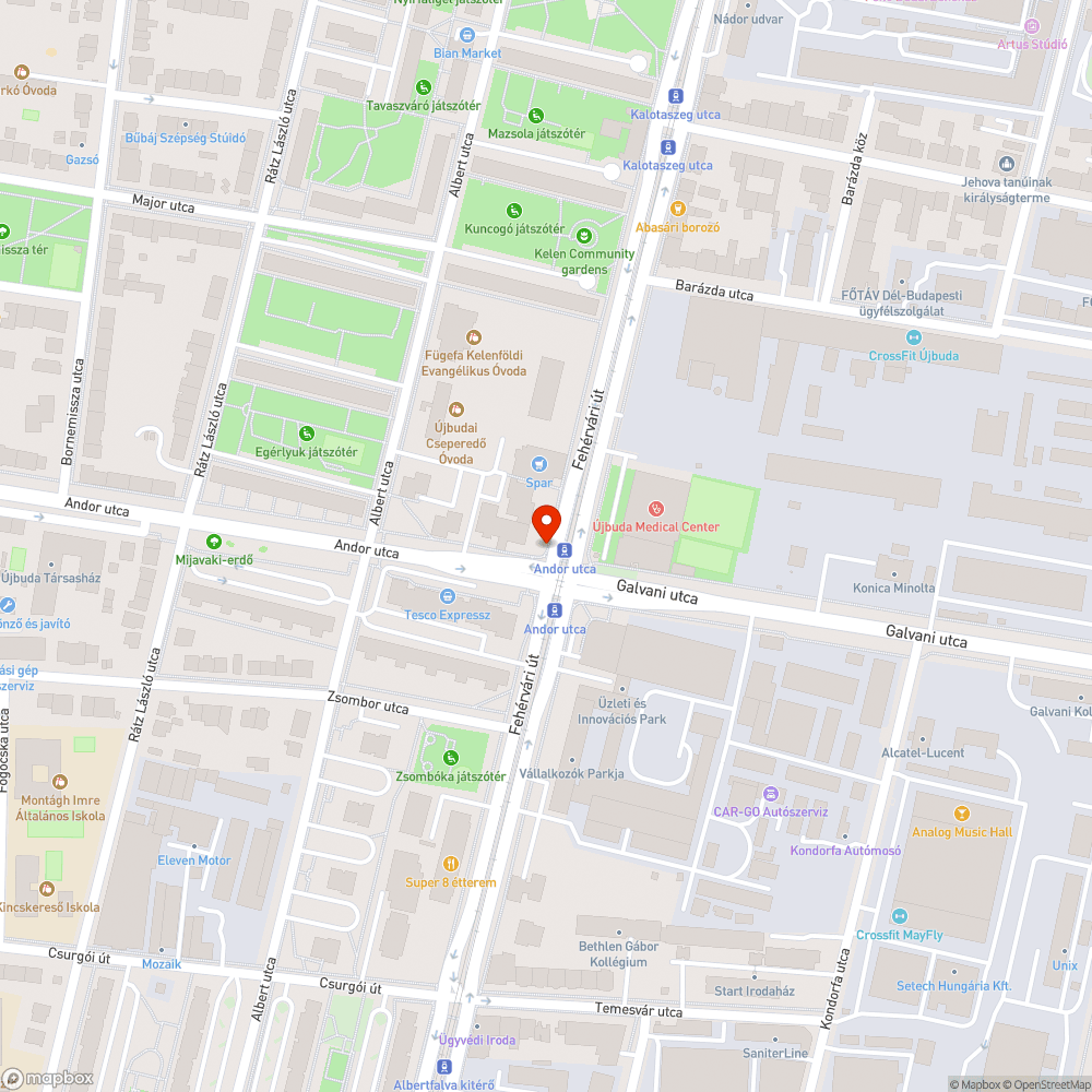 Andor utca - Fehérvári terület hasznosítás bejelentés helye