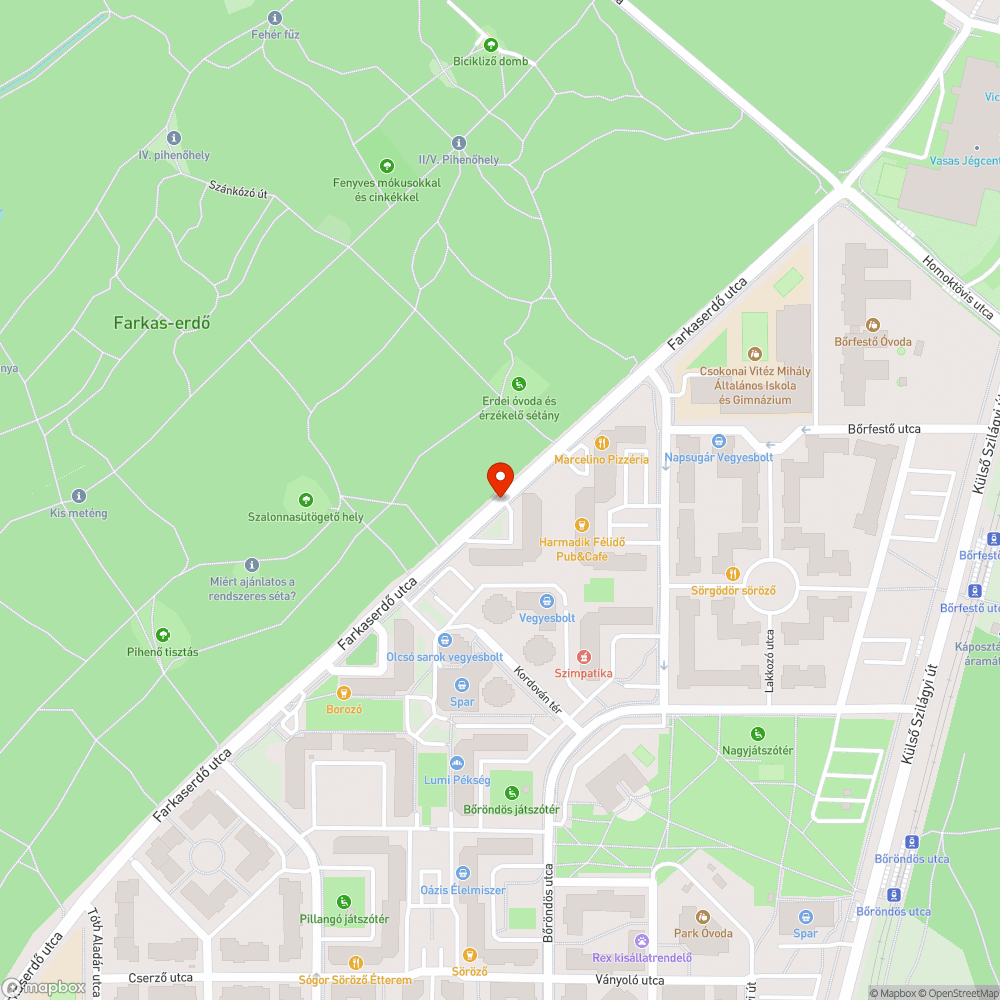 Elhagyott autó bejelentés helye