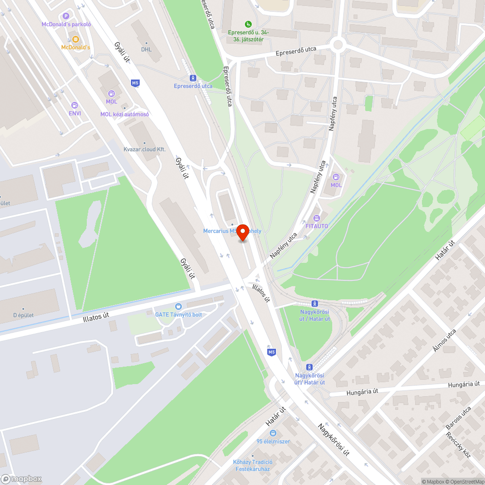 Útra belógó bokor bejelentés helye