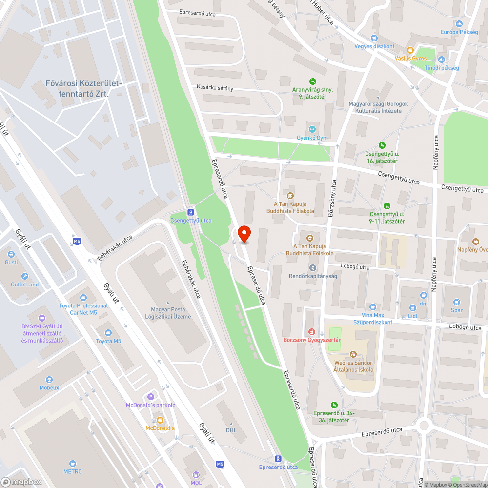 Úttestet elfoglaló növényzet bejelentés helye