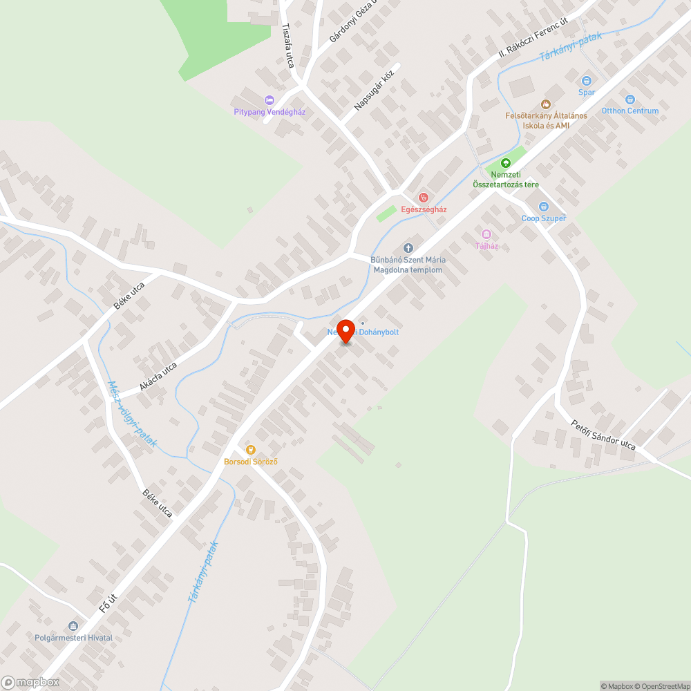 Felsőtárkány Fő út 170. előtt kátyú bejelentés helye