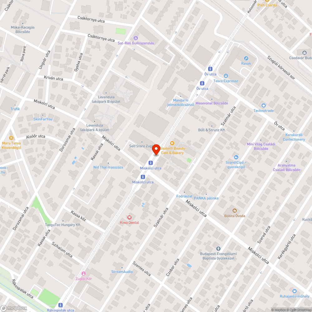 Erzsébet királyné útján porosodó autók bejelentés helye