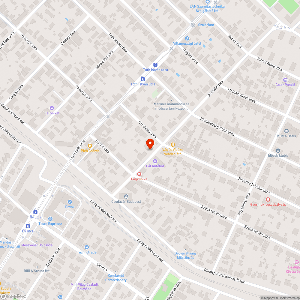 Elhagyott autó bejelentés helye