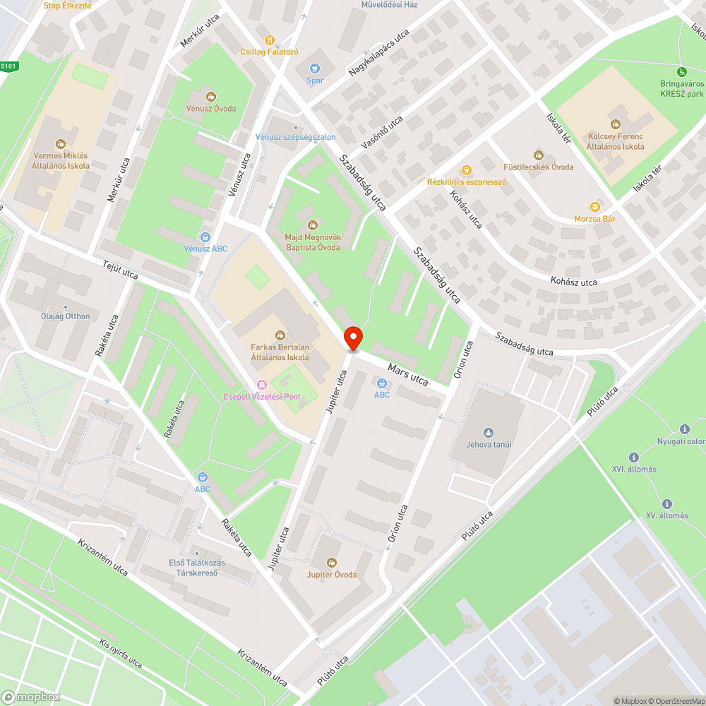 Utcai és parki közvilágítás-kimaradás bejelentés helye