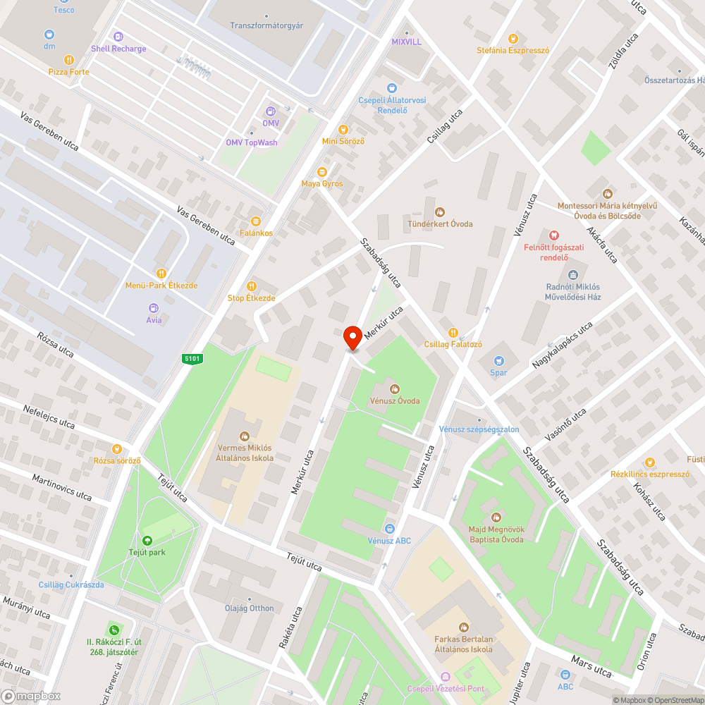 Megállni tilos jelzés kérése a Vénusz Óvodához bejelentés helye