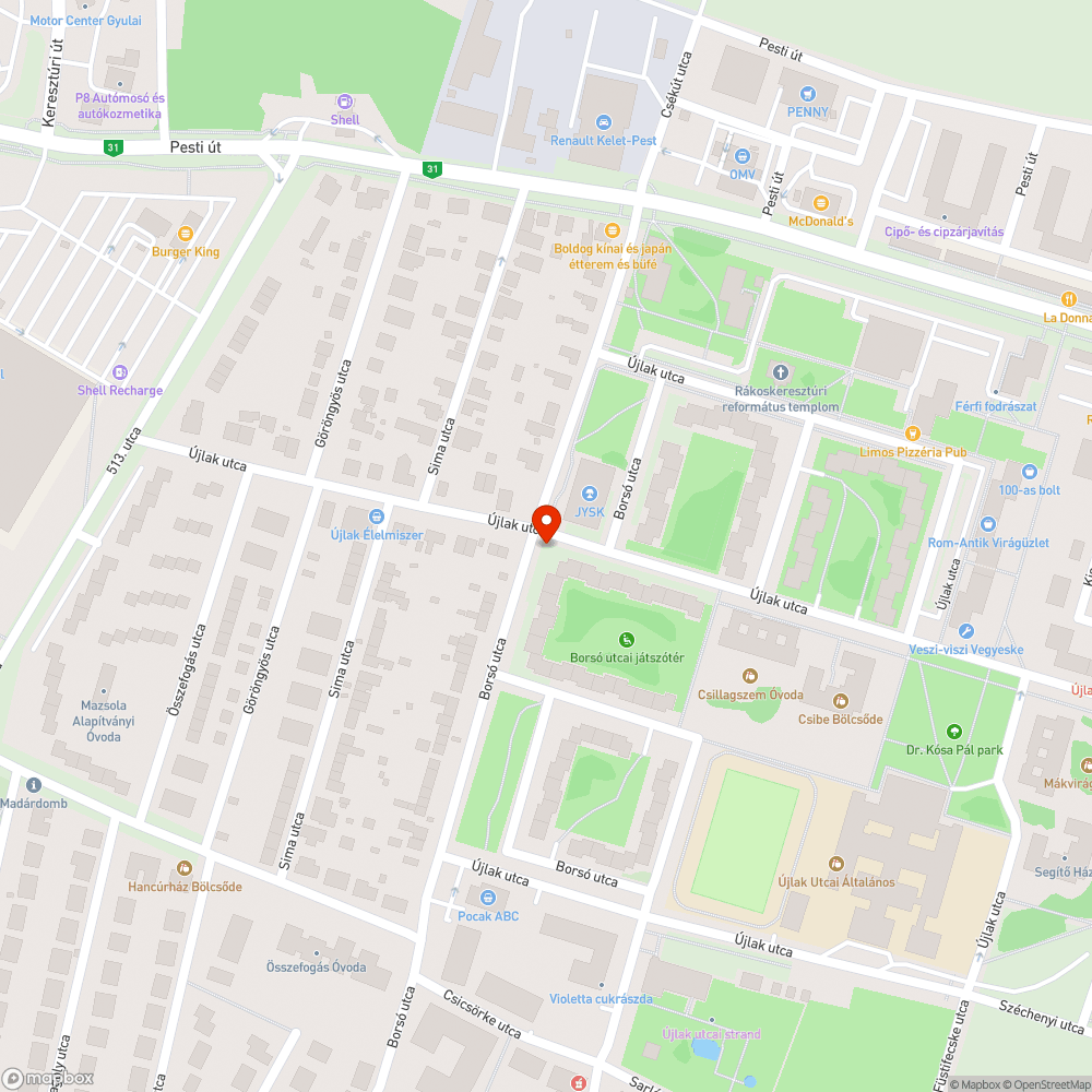 Megrongált utcatábla... bejelentés helye