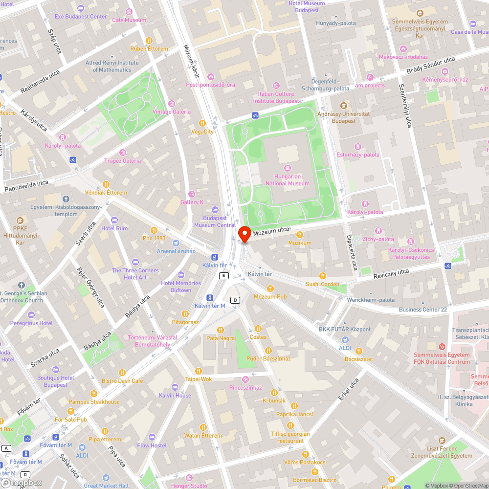 Firkás tábla (Kálvin tér) bejelentés helye