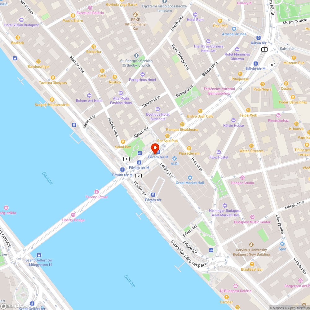 Firkás tábla (Fővám) bejelentés helye