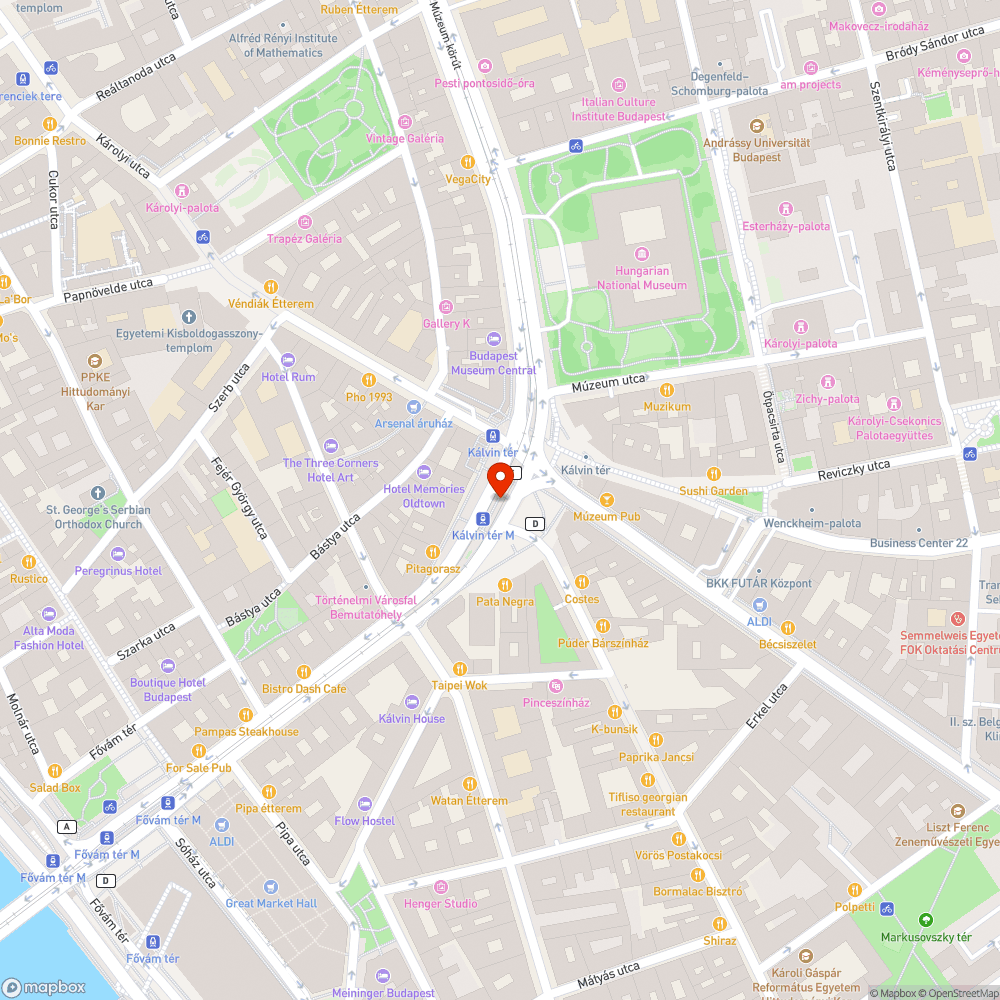 Firkás automata (Kálvin) bejelentés helye