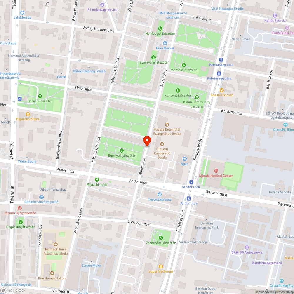 Friss kátyú bejelentés helye