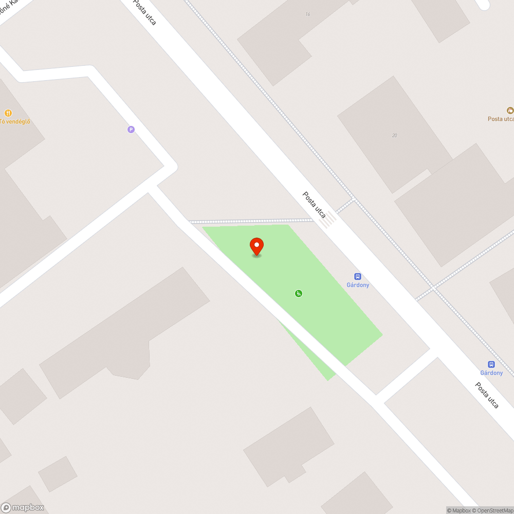 Félig kidőlt, balesetveszélyes tábla az Óvoda előtti játszótéren bejelentés helye