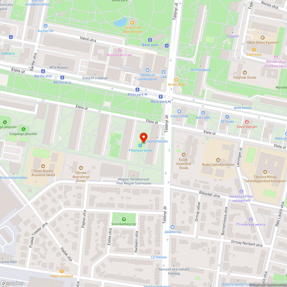 Régi focipálya a parkban bejelentés helye