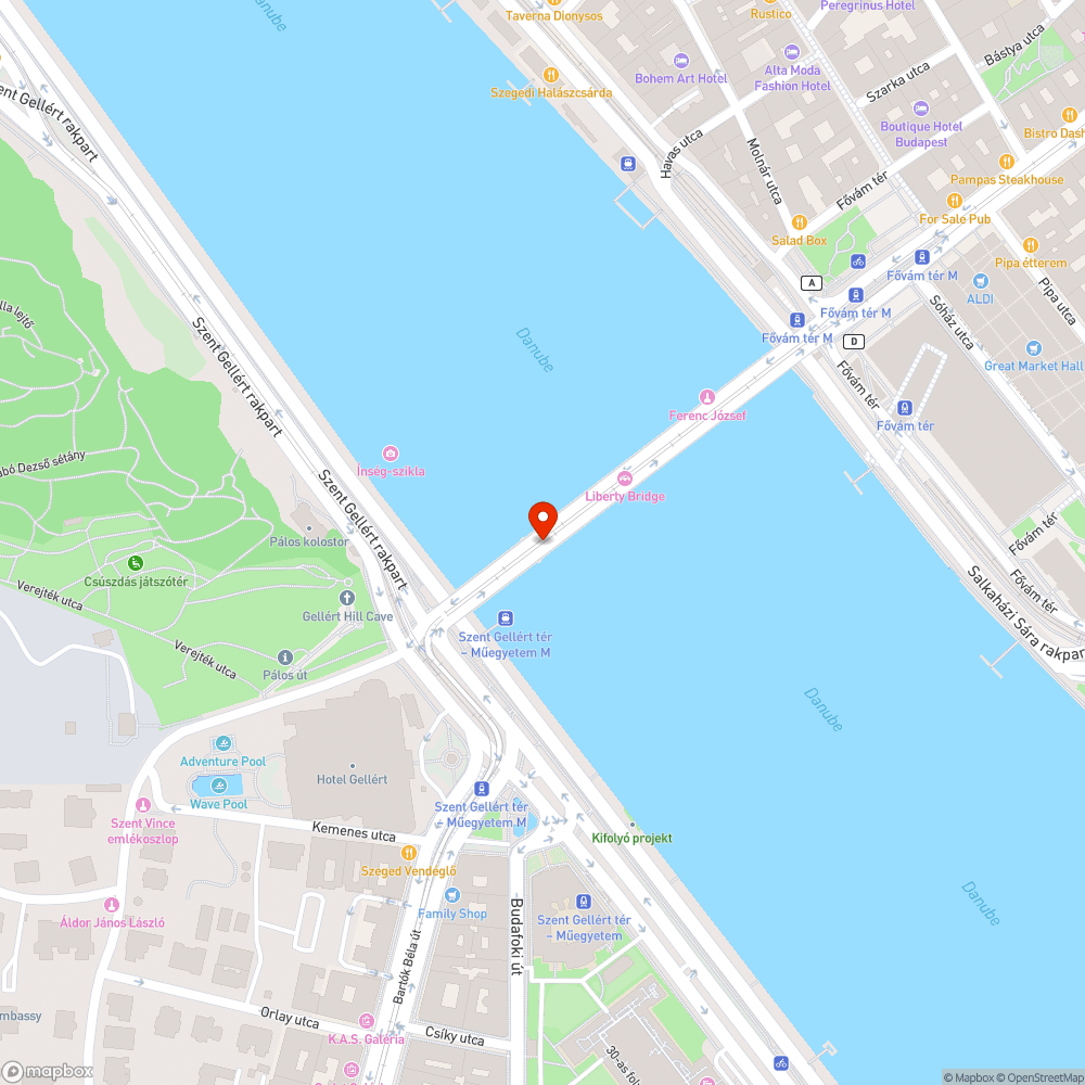 Graffiti a Szabadság hídon bejelentés helye