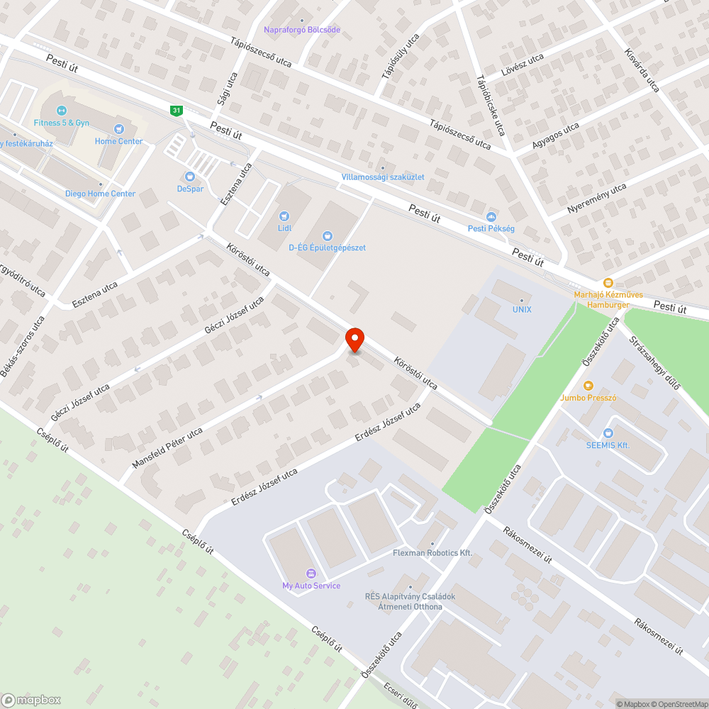 Töredezett, kipergett döntött szegély bejelentés helye