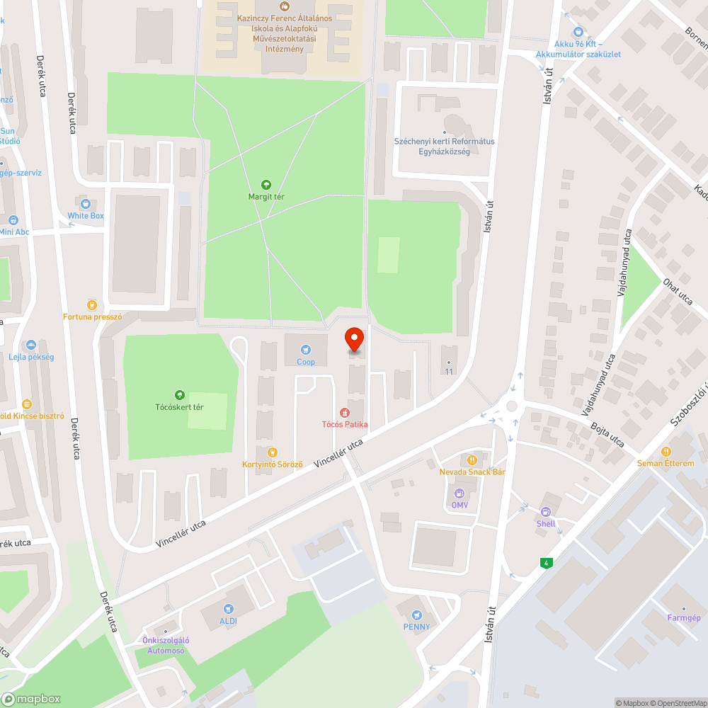 Debrecen, Tócóskert tér 3 előtti nagy kátyú. bejelentés helye