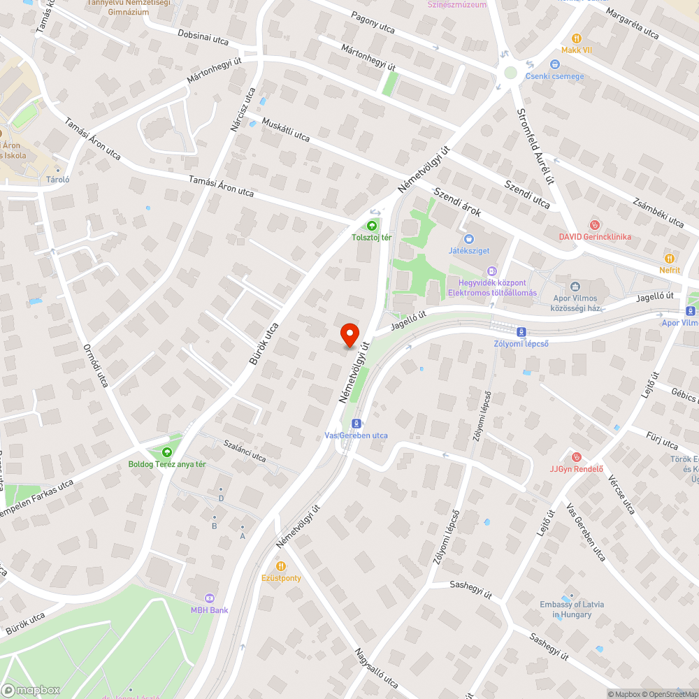 Megdőlt fa a Németvölgyi úton bejelentés helye