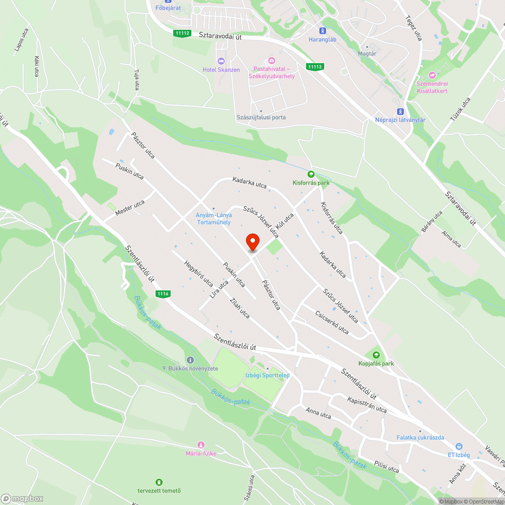 Úthiba bejelentés helye