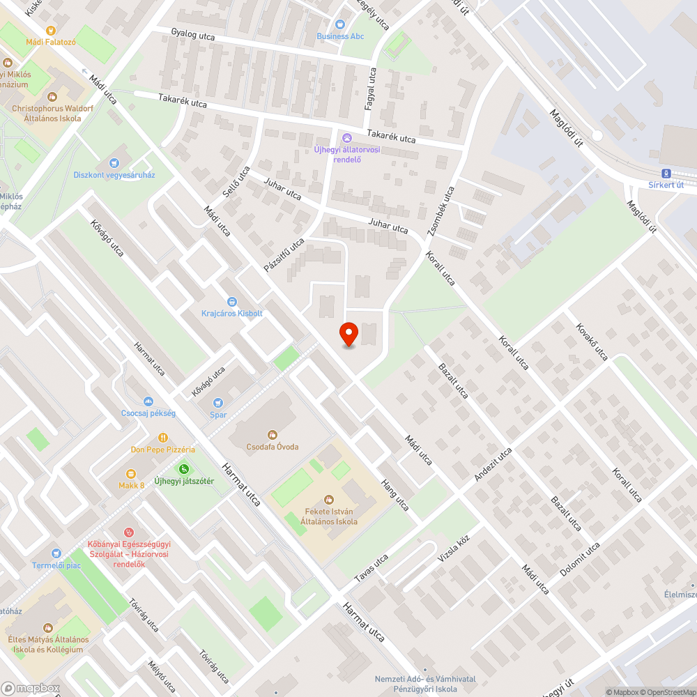 Otthagyott szemetestartó bejelentés helye