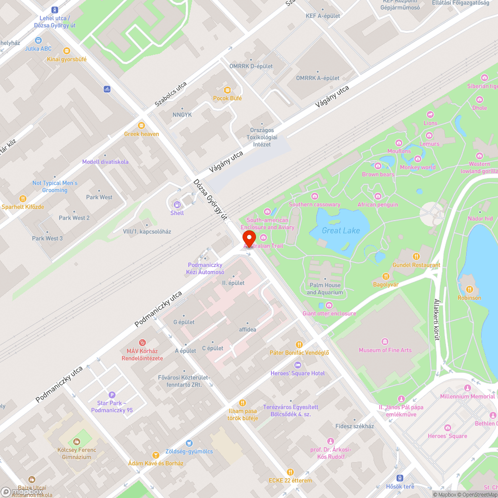 Szemét a Dózsa György úton a Podmaniczky utca és Vasúti híd között. bejelentés helye