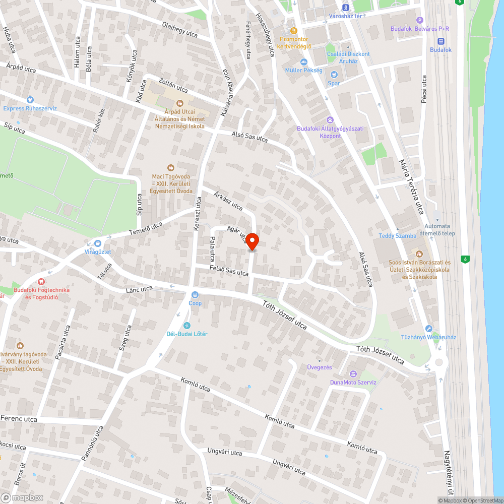 Kiégett  lámpa - Árkász utca Budafok bejelentés helye