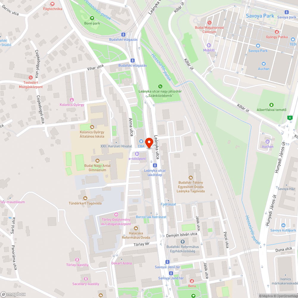 Romos aknafedél bejelentés helye