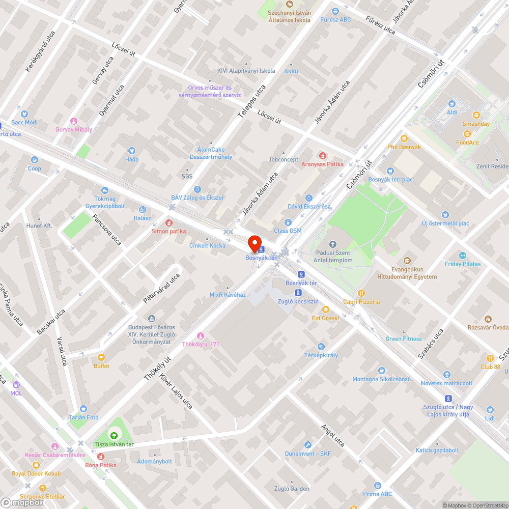 Összefirkált váró (Bosnyák tér) bejelentés helye