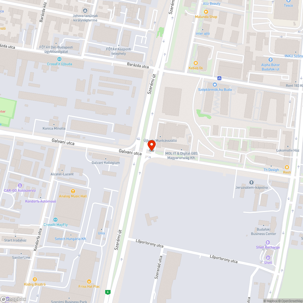 Útra kiszóródott sóder bejelentés helye