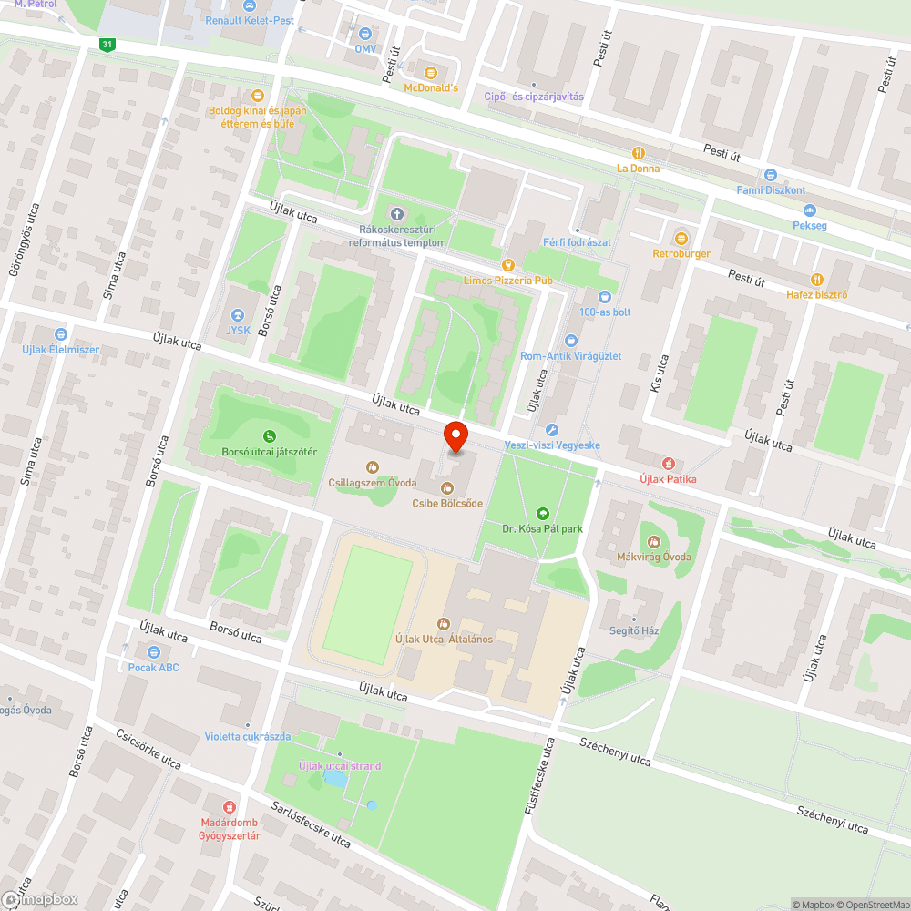 Kátyús jáda bejelentés helye