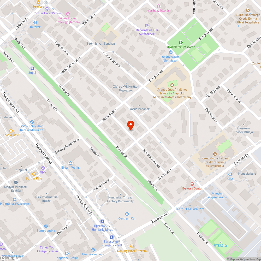 Elhagyott autó bejelentés helye