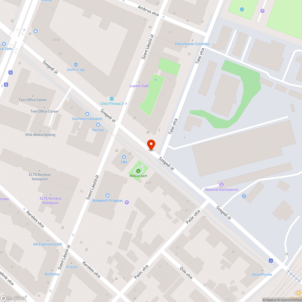 Szegedi úti gumijavító előtti területen folyamatosan gyűlik a szemét bejelentés helye