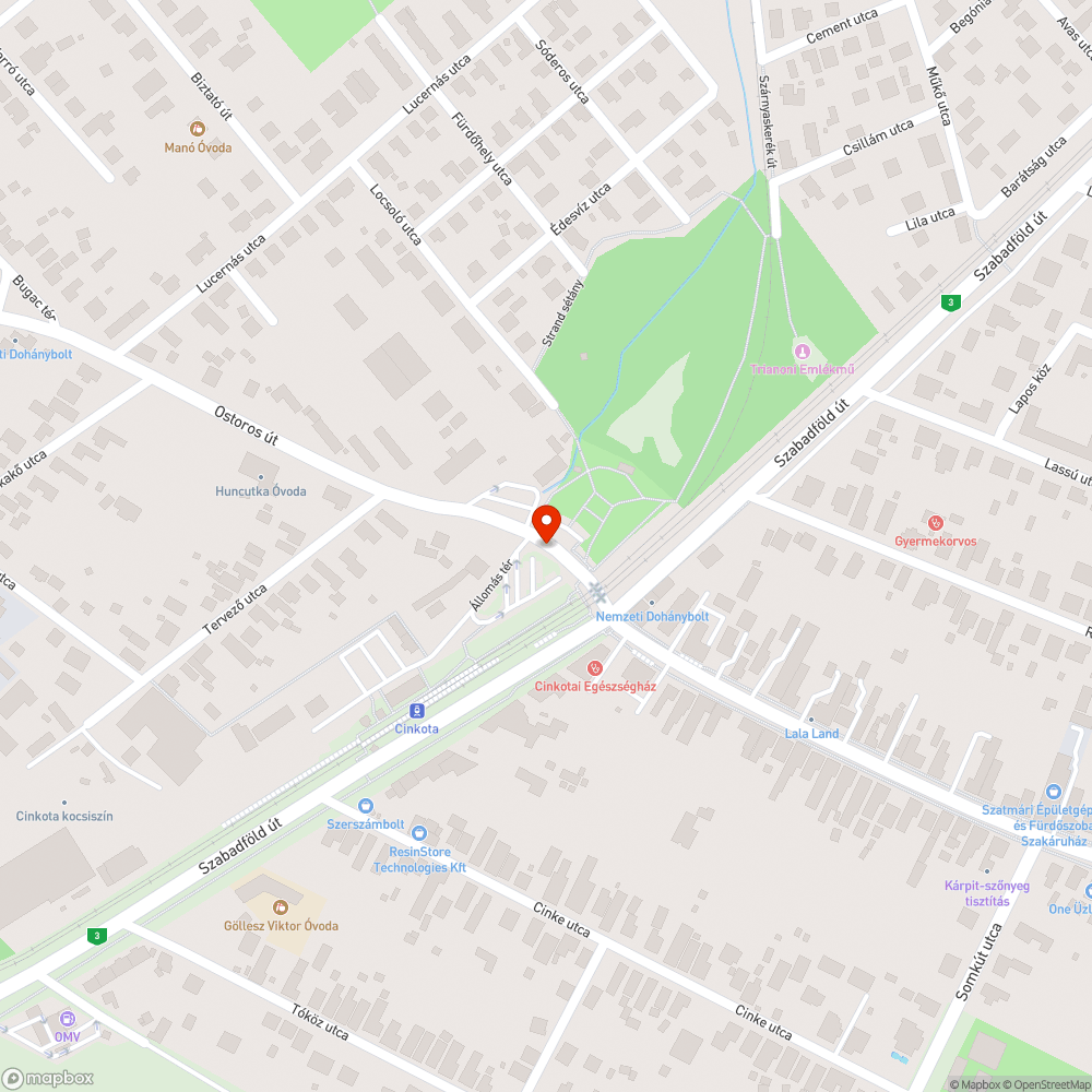 Zöldterületen való parkolás bejelentés helye