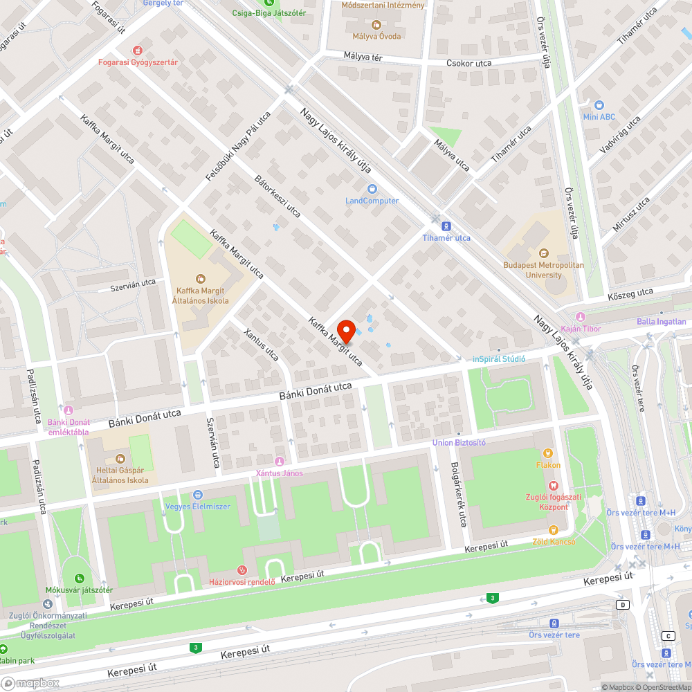 Elhagyott autó bejelentés helye