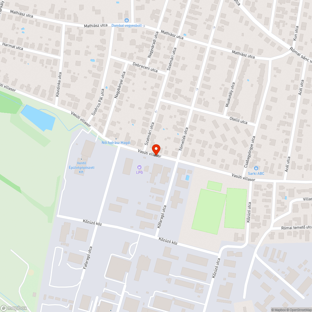 Veszélyes kátyú a Vasúti villasoron bejelentés helye