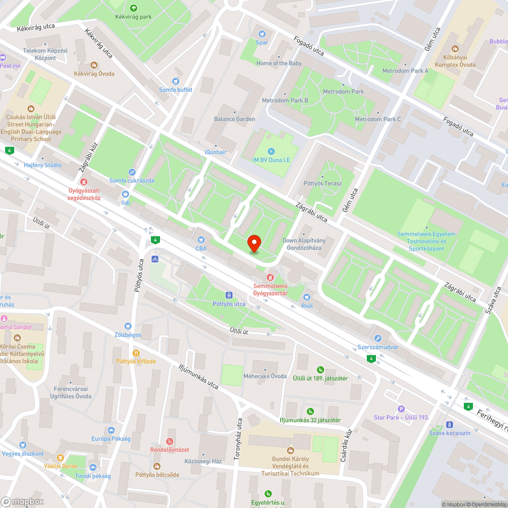 Törött pad bejelentés helye