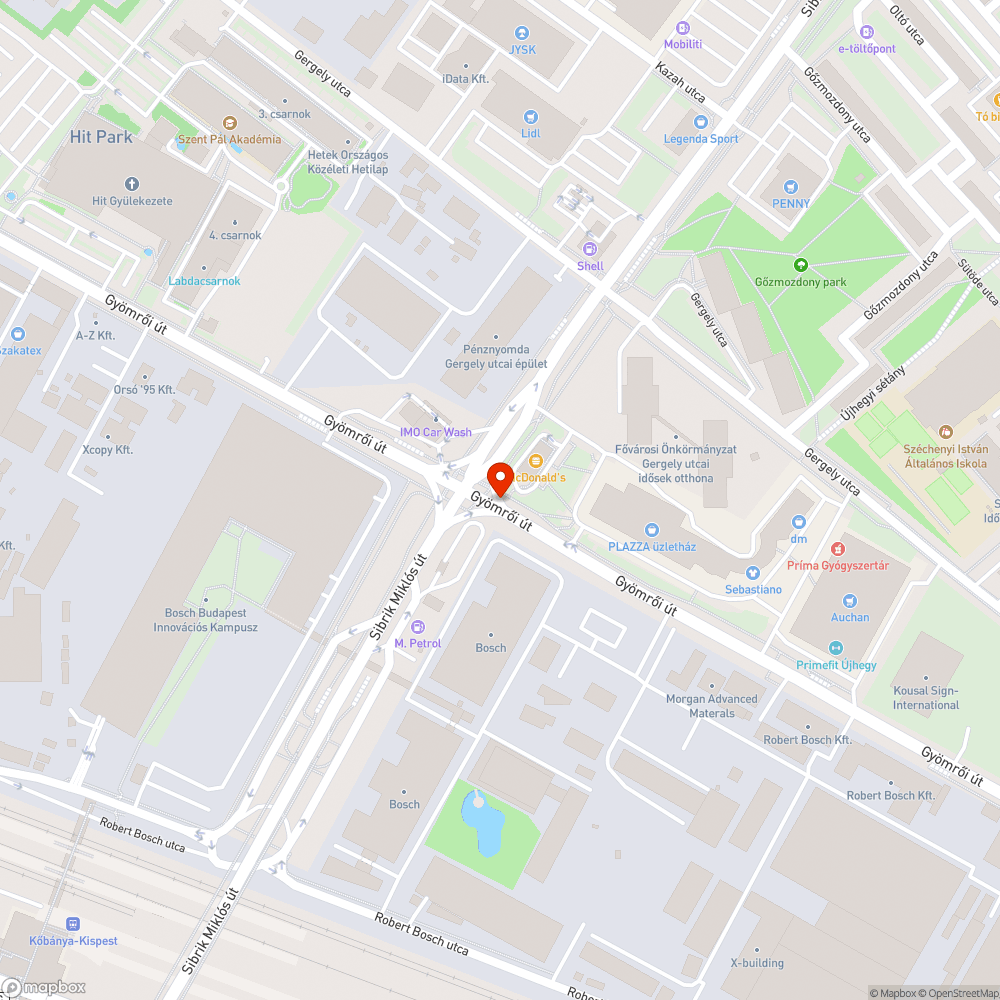 Elhagyott porral oltó bejelentés helye